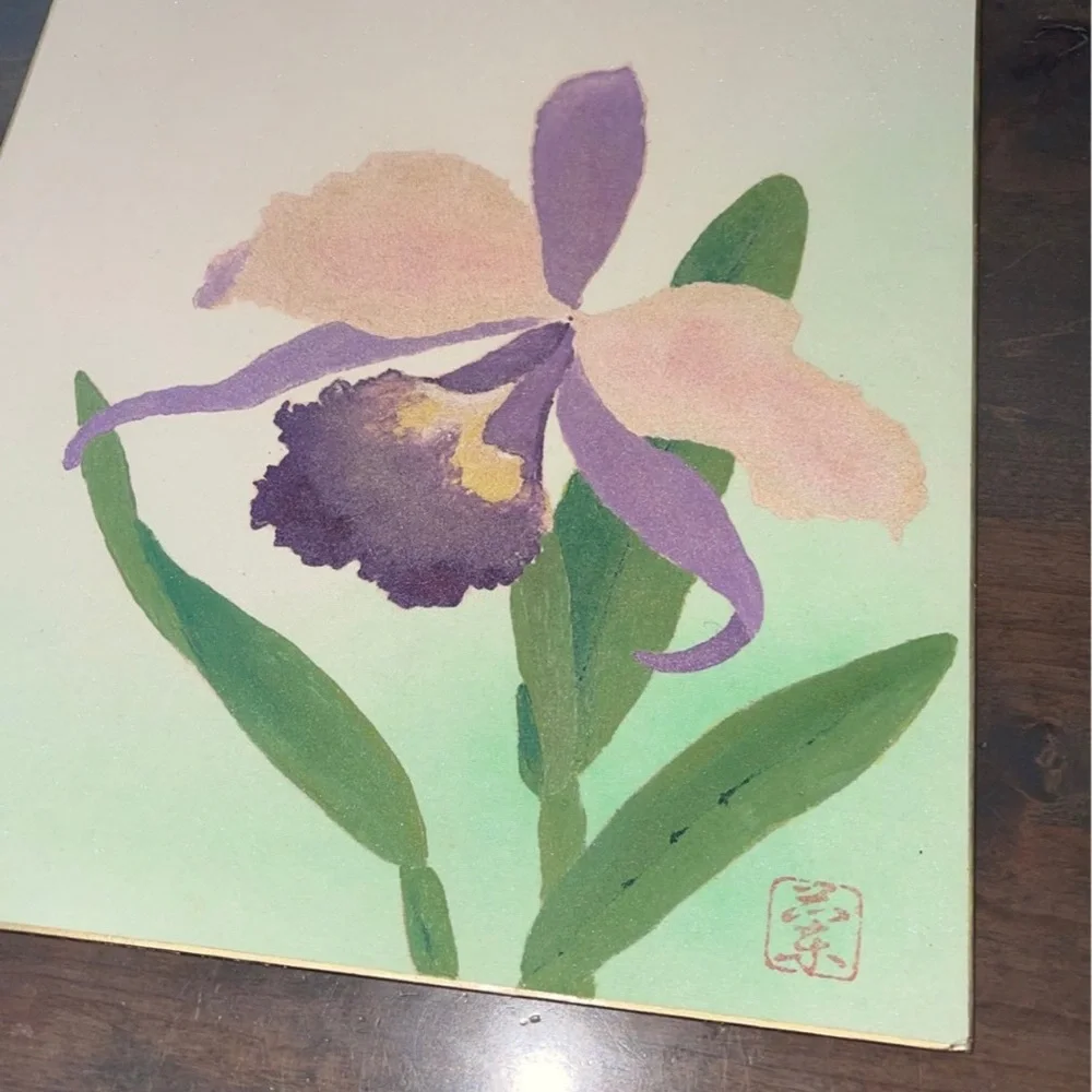 Purple Orchid Mirror Wall Decor
